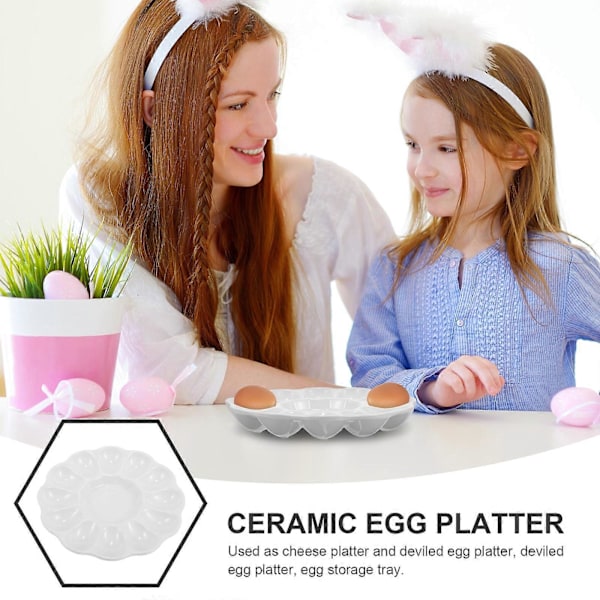 Eggfat Appetizer Egg Serveringsfat Keramisk Eggfat for Hjem Restaurant