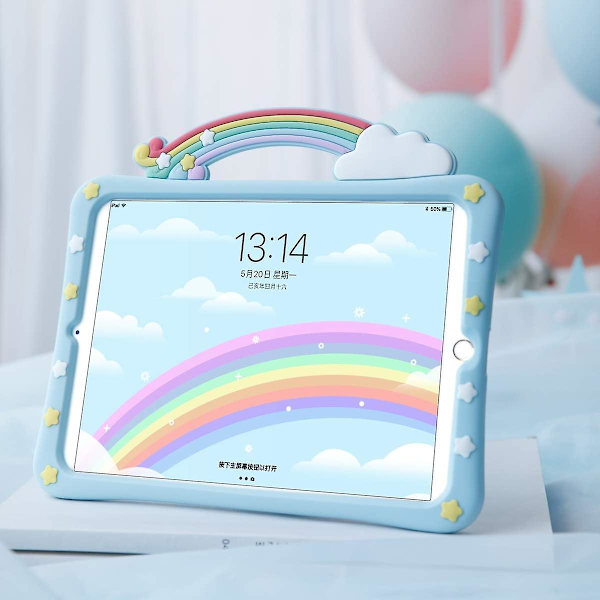 iPad Mini 5 2019 iPad Mini 5:e generation 7,9 tum stöttålig mjuk silikonbaksida + inbyggt stativ Sött tecknat barnskal