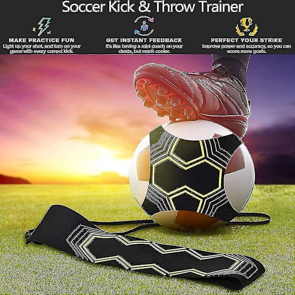 Solo Fotball Kick-Trener, Fotballtreningshjelp For Barn Og Voksne, Fotballball Bungee Elastisk Trening, For Fotballferdighetsforbedring, Passer For Bal