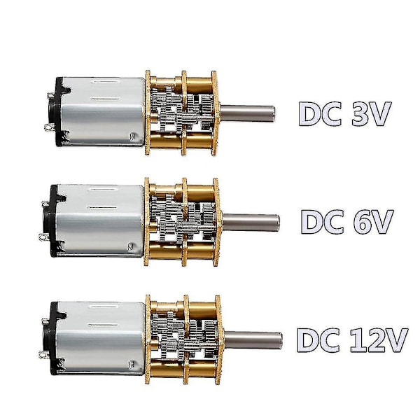 DC 12V N20 Mini Mikro Metal Gir Motor Med Tannhjul DC Motorer 100 o/min