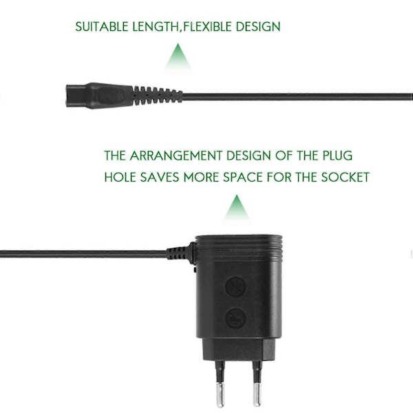 15V HQ8505 Laddare för OneBlade QP6520 QP6510 Rakapparat Strömadapter Sladd EU-kontakt