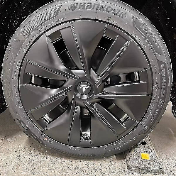 Keskihattu (4 kpl) Tesla Model Y Model 3 Muokkaus Vanteille (valkoinen/mattamusta) Hhh