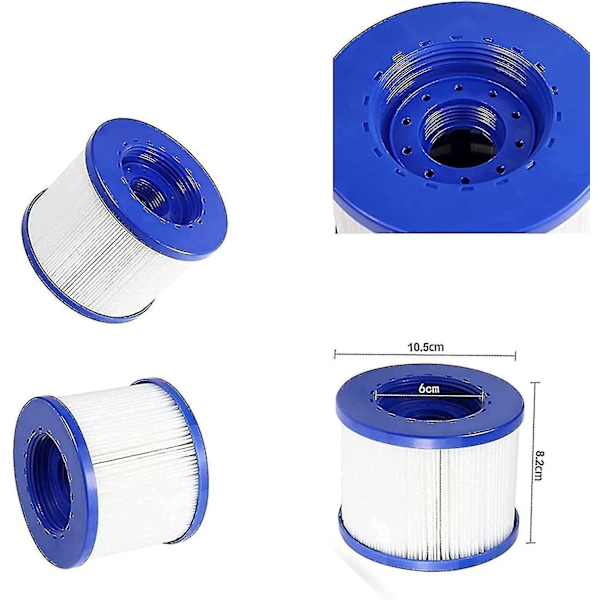 4-pak Hot Tub/Clever Spa Kompatible Filterpatroner med Gevind til Span1407535/filter til Mspa, til Spa Pool Filter Vedligeholdelseskit_(Guangua