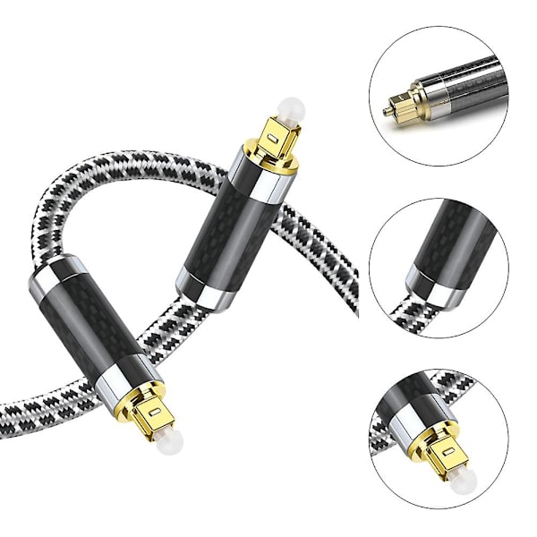 Optisk ljudkabel 10 meter hane till hane ljudkabel flexibel Toslink-kabel