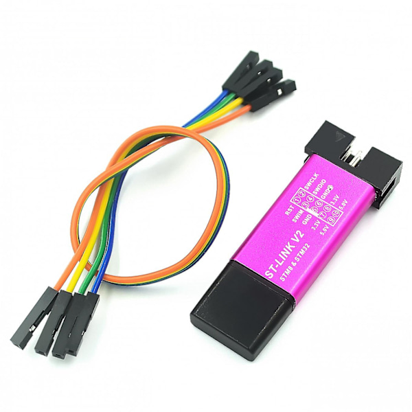 ST Link V2 Mini STM8 STM32 Simulator Nedlasting Programmer Programmering med Dekselkabel (Tilfeldig Farge