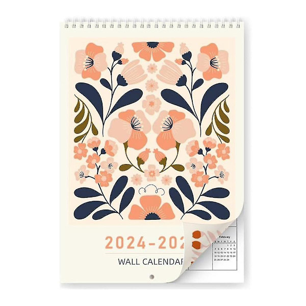Vægkalender 2024-2025, Abstrakt Kunst Vægkalender 2024 Fra Januar 2024 Til Juni 2025, A4 Kalender 8,3x11,8 tommer