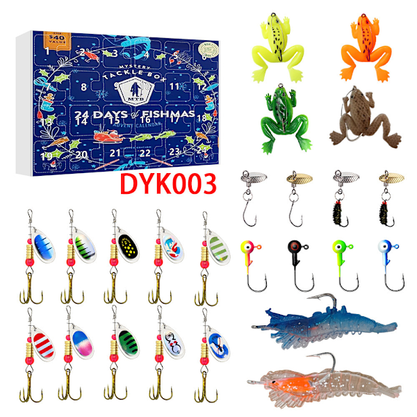 Julkalender Fiske Nedräkning Blind Box Fiske Set Fiskeälskare Present-DYK003