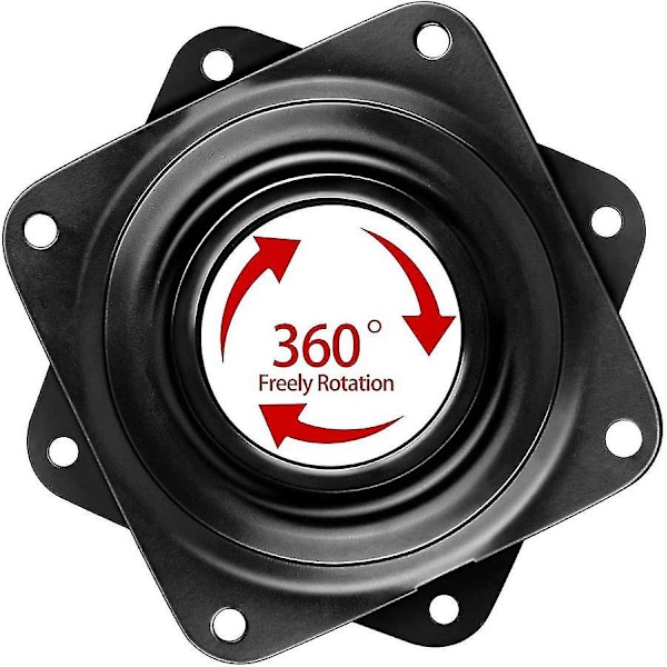 Botao Bearings Roterende Lagringsplate, 360 Graders Svingplate, Kvadratisk Jern Multifunksjonell Dreieskive Svingplate For Barstoler (2 stk, Svart)