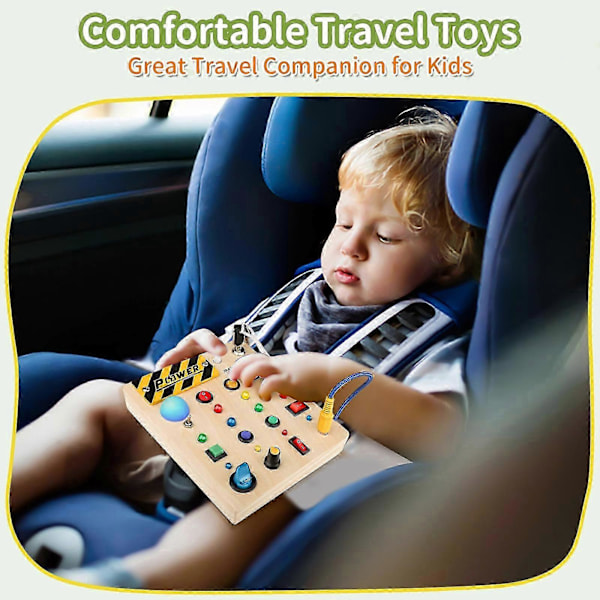 Busy Switch Lights Leksak Småbarn Trä Busy Board Leksaker Rolig Gåva För 1-3 År