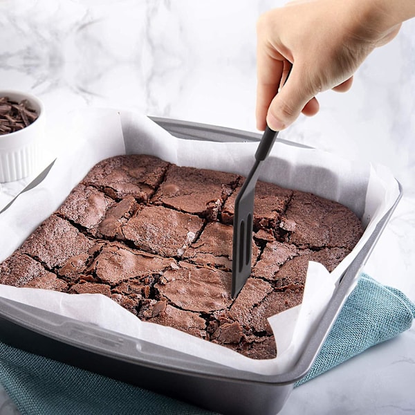 Mini Brownie Servering Spatel Flexibel Non-stick Silikon Server Turner Värmebeständig Cookie För Vänd Ägg I Liten Stekpanna (svart, 2)
