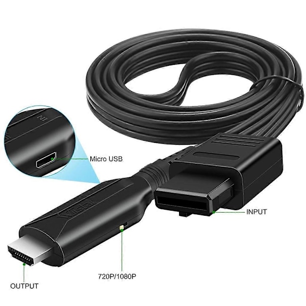 1080P/720P N64 til HDMI-kompatibel Adapter N64 Input til HDMI-kompatibel Output