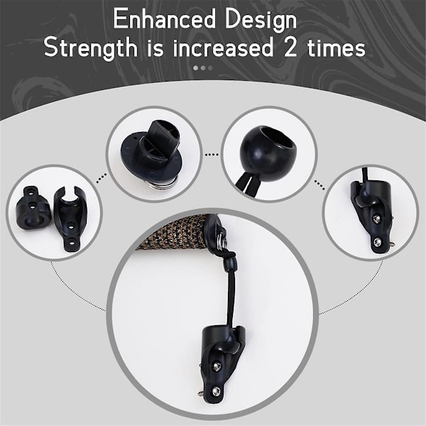 Reservedele Rullegardin Hardware Bungee Kit og Endekaps Skygge Fastgørelser til Udendørs Rullegardin Solskærm 4Pak