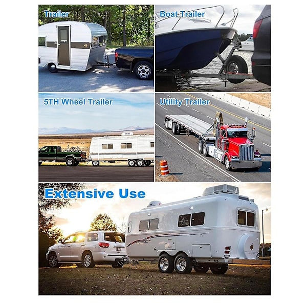 2 stk. 6FT Breakaway Trailer Kabel, Trailer Breakaway Sikkerhedskabel Fjeder Trækkabel Spolen Tråd til RV Trailer Campingvogne