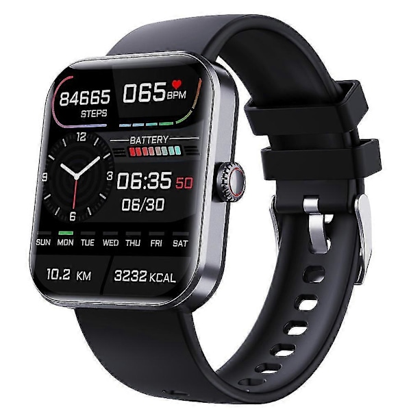 F57l Blodsukkermåling Smartwatch, Fitness Tracker Med Blodtryk Smart Watch Til Mænd Kvinder Sort