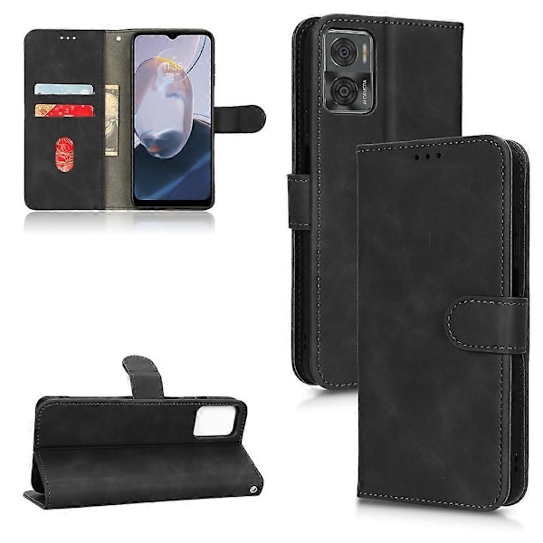 Motorola Moto E22 4G / E22i 4G -puhelimelle Skin Feel magneettinen läppä nahkainen suojakotelo