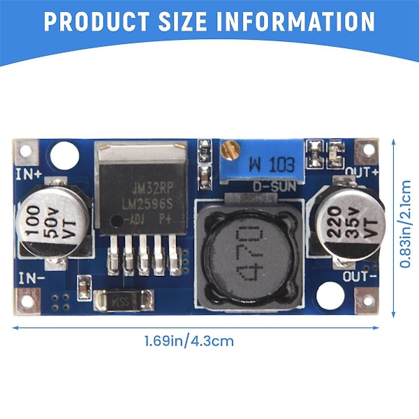 6-pack LM2596 DC-DC-omvandlare 3,0-40V till 1,5-35V Strömförsörjningsmodul (6-pack)