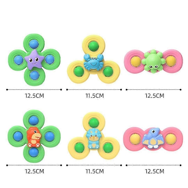 3 stk. Sugekopp Fidget Spinner for babyer, Sugekopp Spinner Leker Babyleker, Baby Fidget Spinner Sugekopp