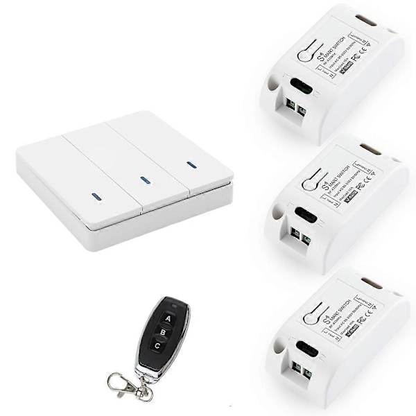 Trådløs Smart Lysbryter RF 433MHz Lysstyring Intelligent Bryter AC 90-250V 10A Modul (1