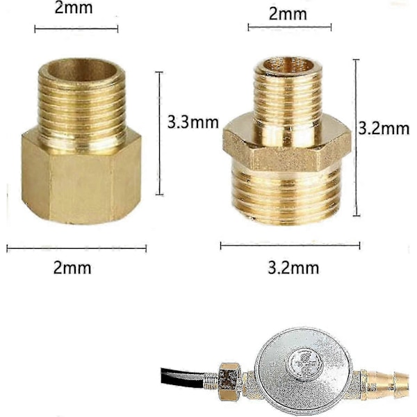 Gasadapter Gasslangsadapter Gas Cyr Anslutningsadapter Gasadapter 1/2 Till 1/4, 3/4 Anslutningskoppling För S, Campingkök