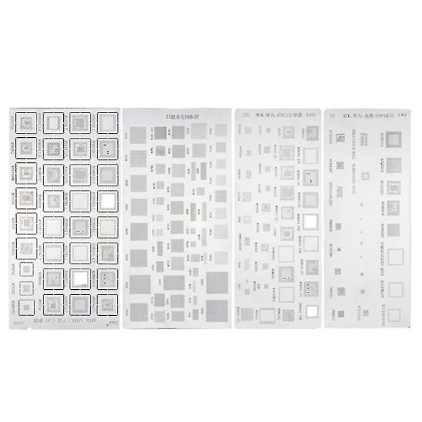 4 kpl Universaali BGA-stencil, yhteensopiva Mtk Msm CPU RAM PM IC Reball-pin Direct Heat -mallin kanssa