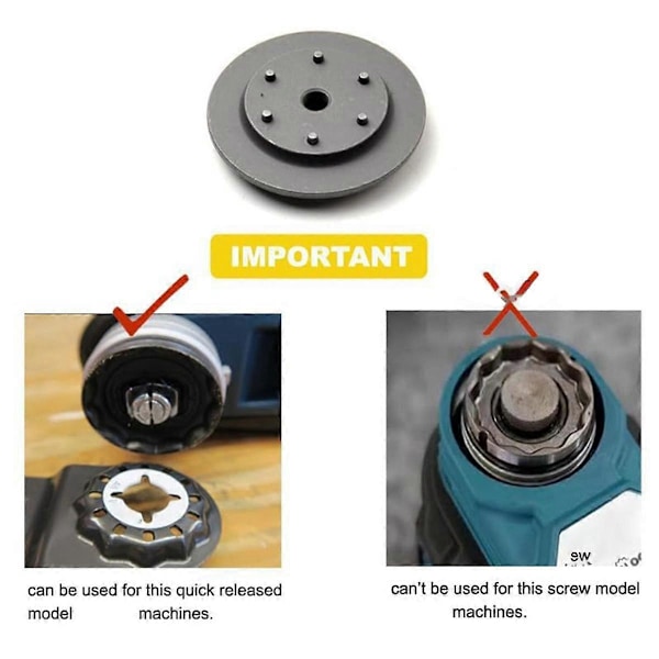 Adapter for oscillerende verktøy, konverterer Starlock-blad til OIS Universal
