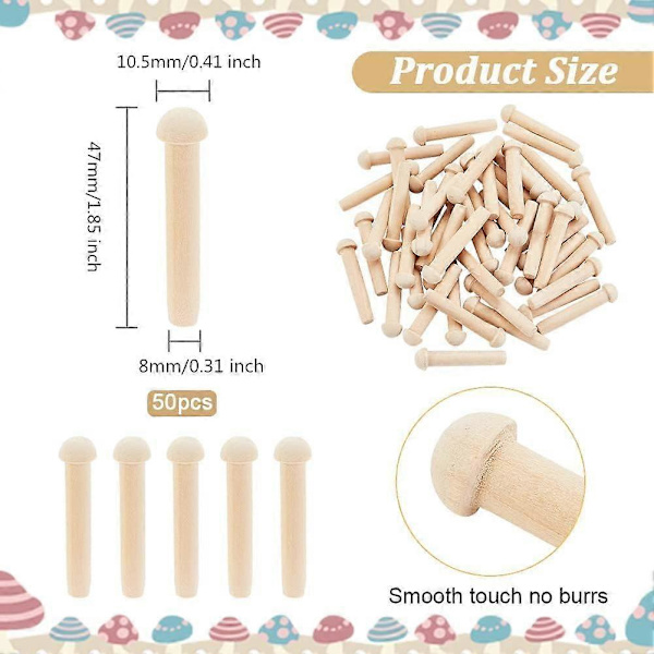 50 kpl Mini Puupuistit 1-4/5 tuumaa Raaka Puupuistit Tyhjä Sienimäinen Puupuistit BurlyWood Akseli Puupuistit Sopii 8 mm Reikään Puupyörä DIY Puupyörälle