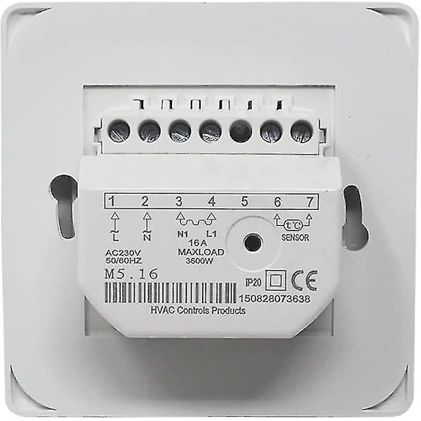 Elektrisk Gulvvarme Termostat - Manuel Termostat 220v 16a Med Gulvsensor Sonde 1stk