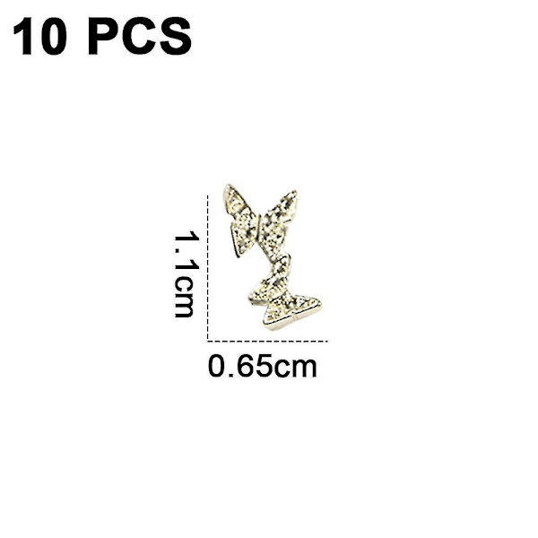 10 stk 3D Krystall Rhinestone Smykker Neglekunstdekorasjon For Kvinner Jenter Damer
