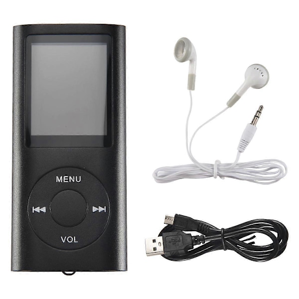 MP3-soitin Bluetooth 5.0:lla, musiikkisoitin 32GB TF-kortilla, FM, kuulokkeet, kannettava HiFi-musiikkisoitin (musta)