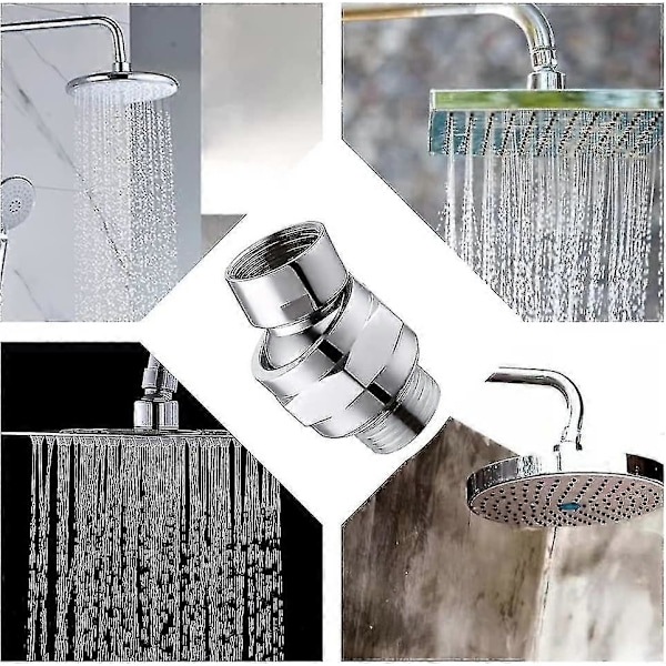 Brusehoved Drejeled Adapter Bruseforbindelse Kugleled Justerbar Brusearm Forbindelse Til Brusehoved (1 stk, Sølv)