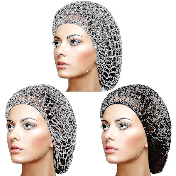 3 Pieces Hair Net For Rollers, Women Hair Net Mesh Hair Net