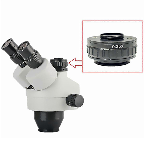 Mikroskop C-mount adapter, 0.35X CCD, trinokulär, 38mm gränssnitt.