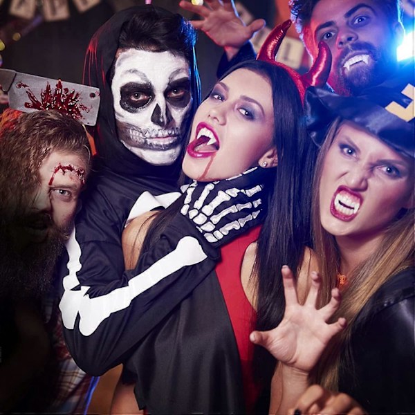 2 Par Vampyrtänder, Vampyrfångar, Utdragbara Vampyrfångar, Utdragbara Skräckfyllda Vampyrfångar, Halloween Vampyrtänder för Barn Vuxna H