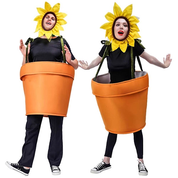 Sjov Solsikke Potteplante Kostume Halloween Rollespil Kostume Rekvisitter Tw