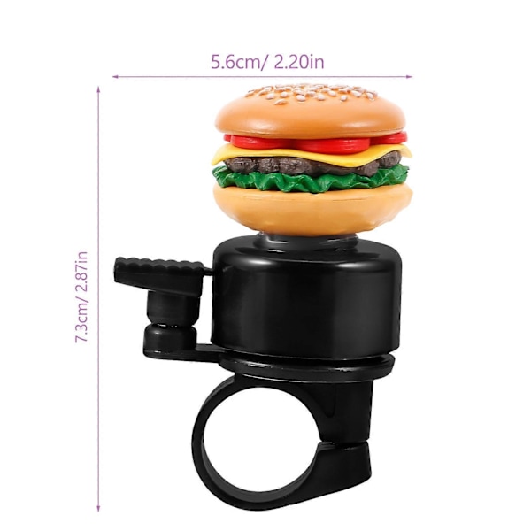 Polkupyörän kello Polkupyörän soittokello Polkupyörän kello Sarjakuva Pyöräilykello Polkupyörän kello Suloinen Burger-kello