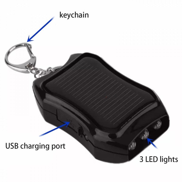 Solcellsladdare Mini Keychain Solcellsladdare 1200MAH Nödladdare,QWER244