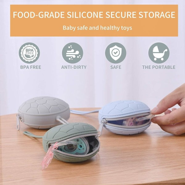 Etui, Baby BPA-fri Oppbevaring - Holder Soothie & Binkie Holdere Rene (Grå)