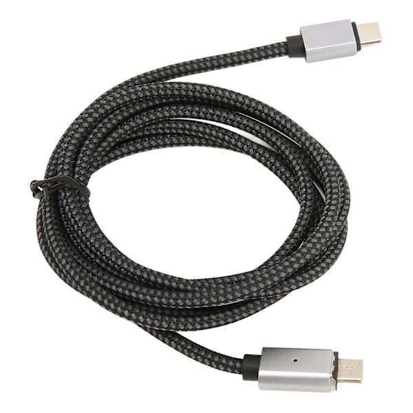 USB C magnetisk laddningskabel - 1,5 m, PD 100 W snabbladdning, 480 Mbps, rak kabel med LED-ljus