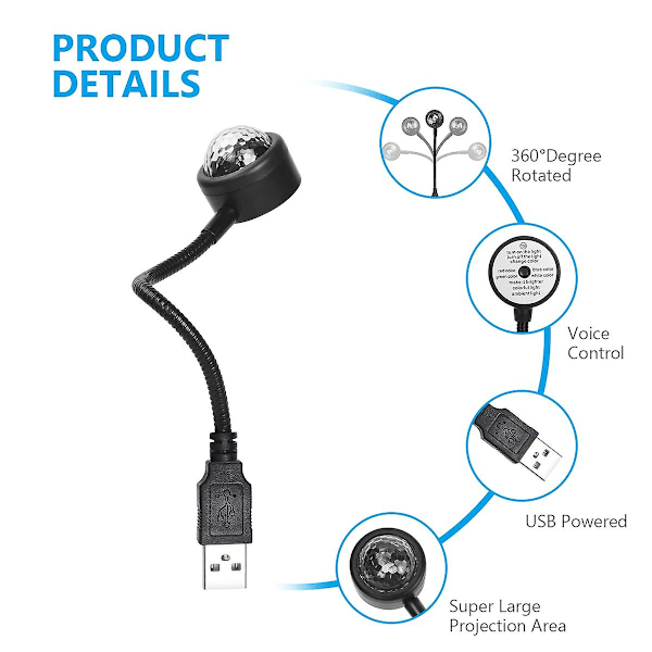 Parannettu Led-kattoilmakehän valo, Usb Englanti Älykäs Ääni Ohjaus Kattovalot