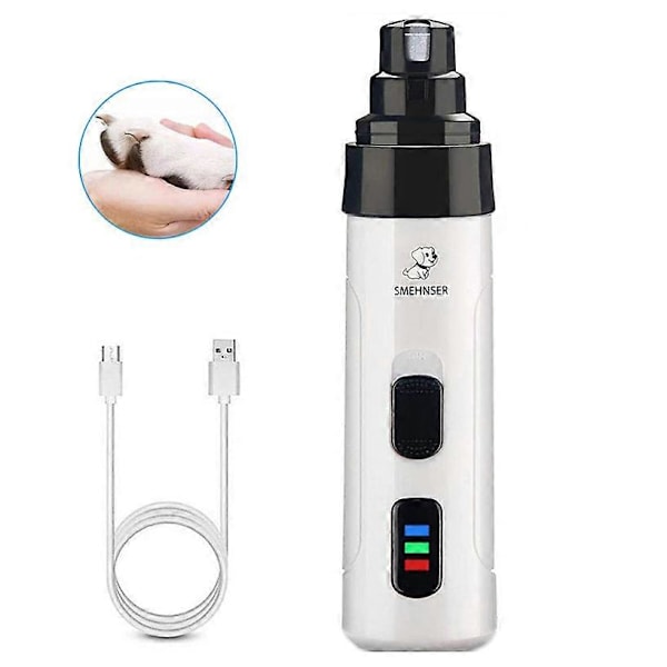 Elektrisk nagelklippare för hundar, nagelslipmaskin, uppladdningsbar USB-laddning, tyst husdjursvänlig katt tass nagelvårdstrimmer