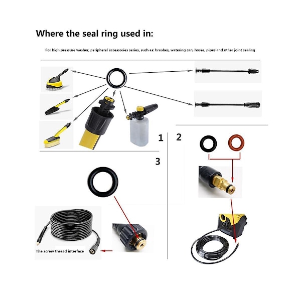 O-ring för slangmunstycke Reserv O-ring Tätning 2.640-729.0 Gummitätning Högtryckstvätt för K2 K4 K5 K6