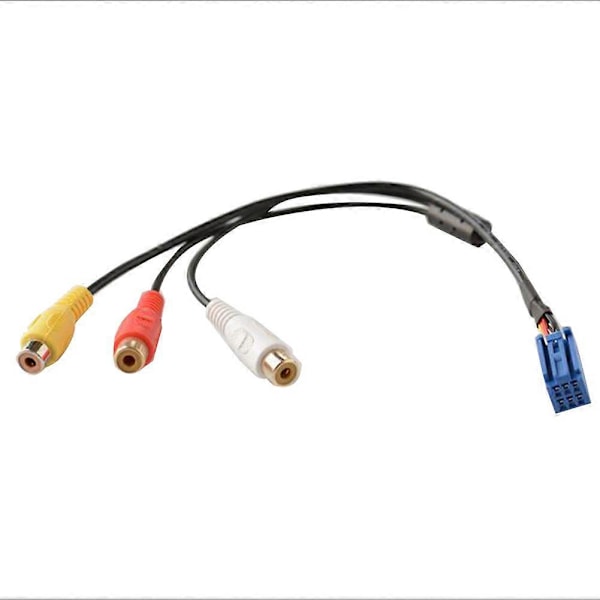 Bil Hunn Audio Video AV-In Kabel Ledning for Hovedenhet 6Pin Blå A/V Port 3040