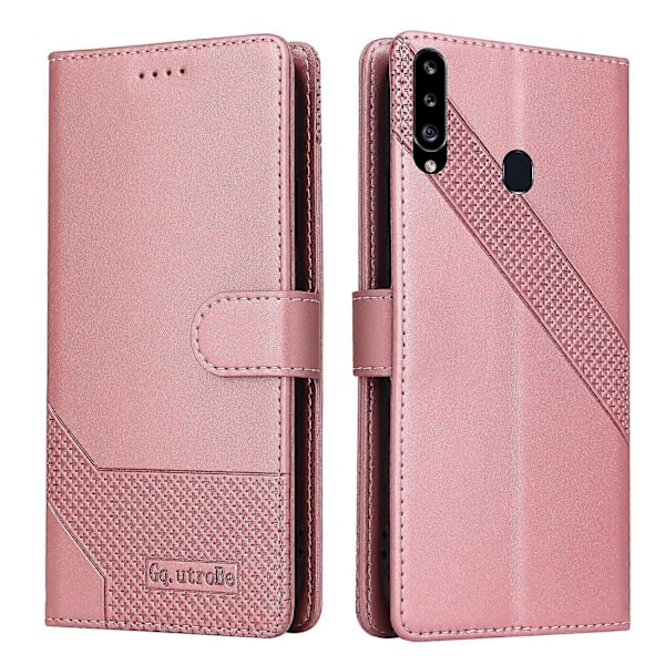 Til Samsung Galaxy A20s GQUTROBE Hudfølelse Magnetisk Læder Telefon Cover