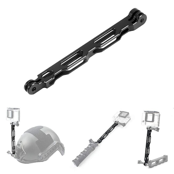 Aluminiumlegering Hjälmmonteringsförlängning Metallförlängningsstång Hjälmförlängningsarmfäste Förlängningsstav för GoPro Hero 8/7/6/5/4/3 Actionkamera