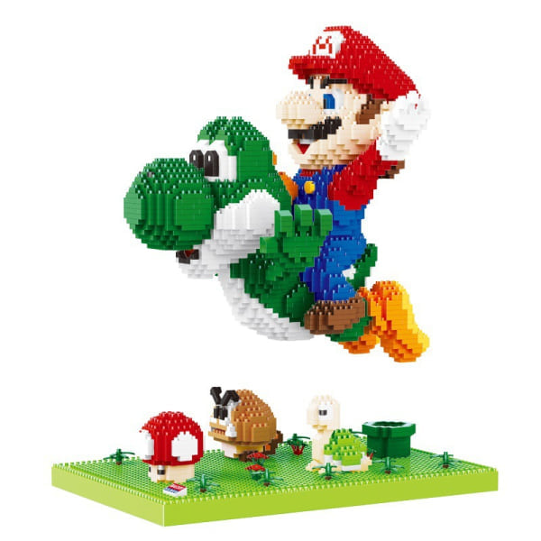 Super Mario Luigi Blokkpuslespill 3D Figur Byggeklosser