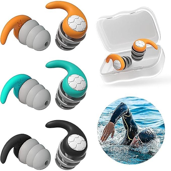 3 Pairs Of Waterproof Silicone Ear Tips For Swimming And Noise Cancellation