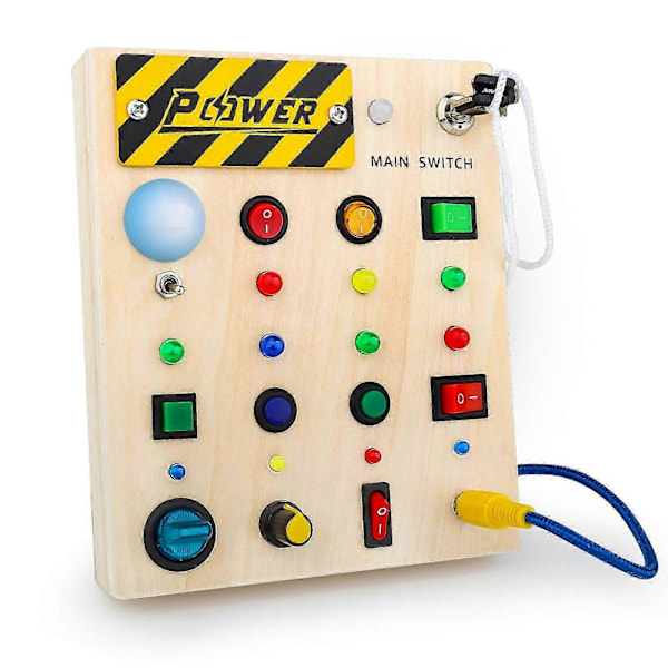Busy Switch Lights Leksak Småbarn Trä Busy Board Leksaker Rolig Gåva För 1-3 År
