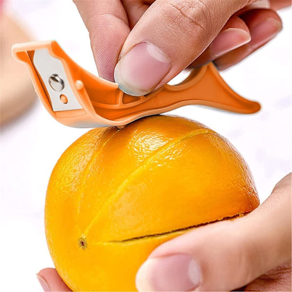 2 Användningsområden Ring Peeler Multifunktionell Plast Bärbar Tunn Hud Skrapning Slicer Frukt Peeler Köksredskap För Citron Orange,orange