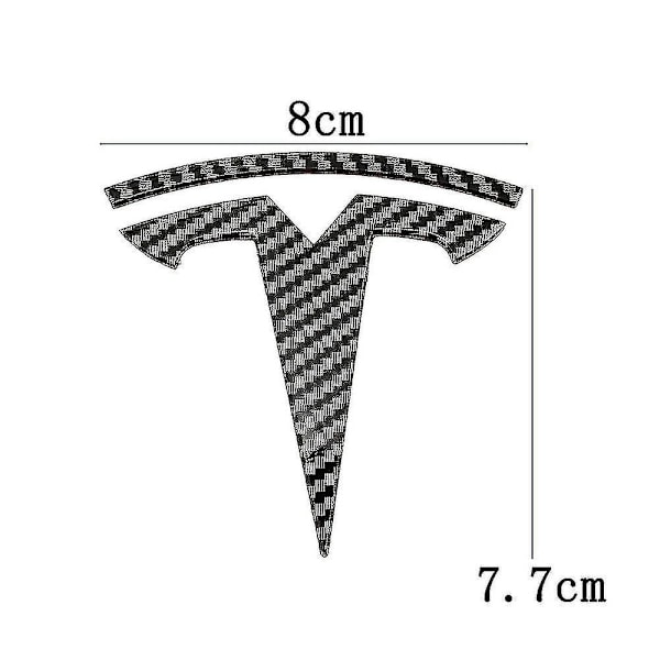 t Emblem Front & Rear Decal Wrap för Tesla Alla Modeller (1 Par) - MXBC