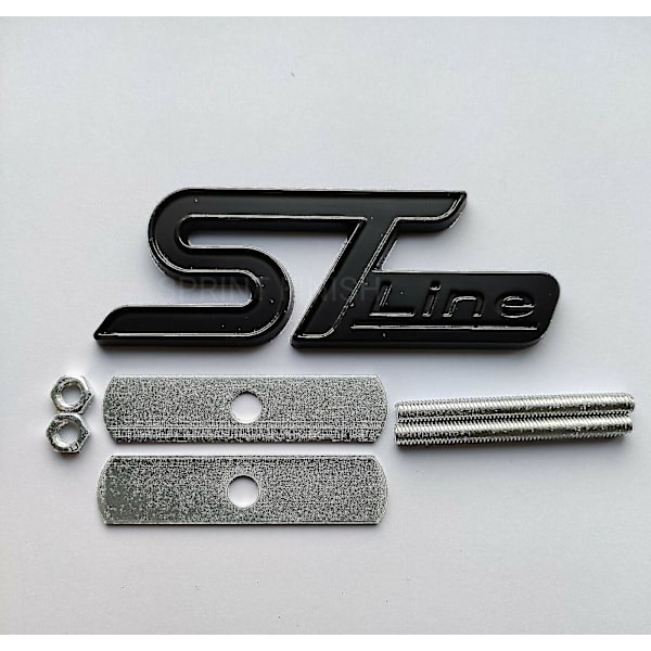 Mat Sort ST Line Grill Badge Kit til Ford Focus Fiesta Puma Kuga Ecosport